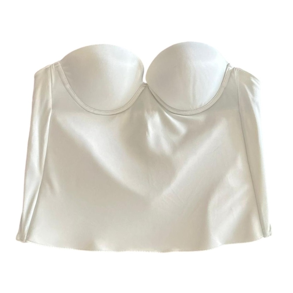 Felina Lingerie Womens Sz 34B Bustier Corset Top Solid White